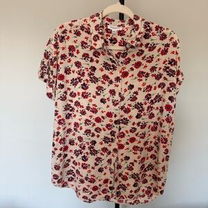 Anthro Style BeachLunchLounge Floral Button Front Blouse S Romantic Feminine
